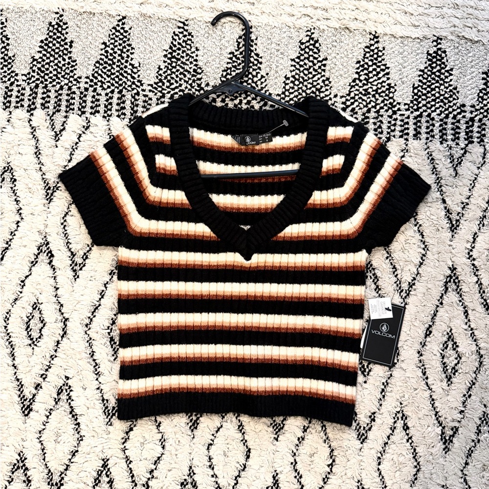 VOLCOM Cheeky Bird V-Neck Knitted Top